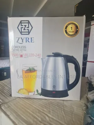 Zyre Cordless Electric Kettle. Model SKT 1802. One Year Warranty.