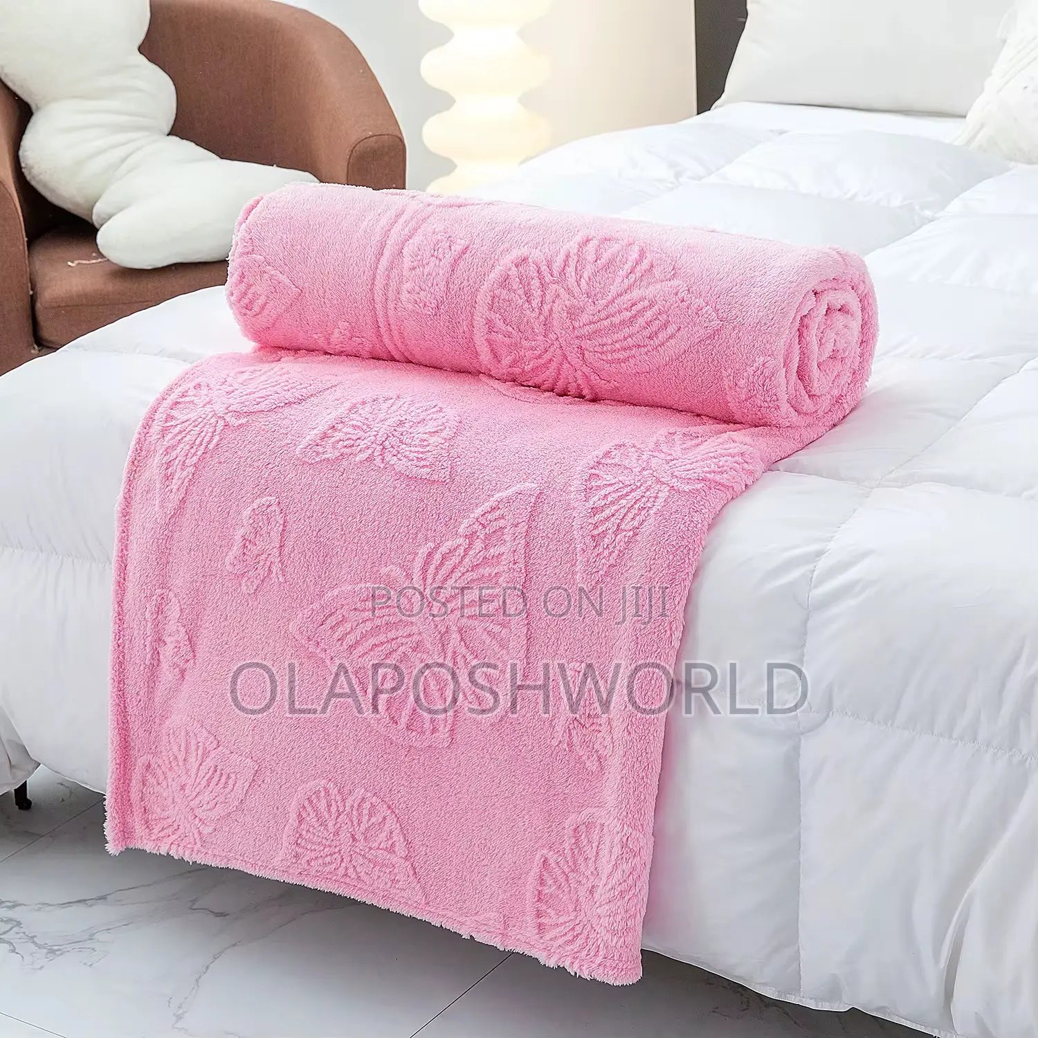 Light Pink Posh Drape Sofa Blanket