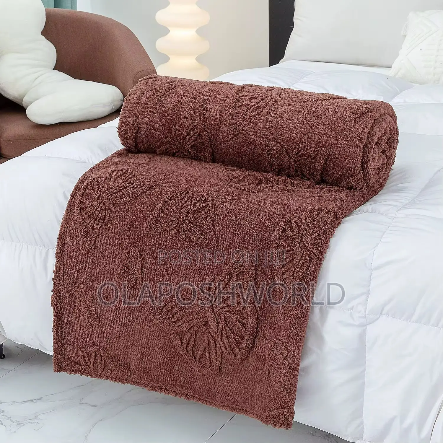 Brown Posh Drape Sofa Blanket