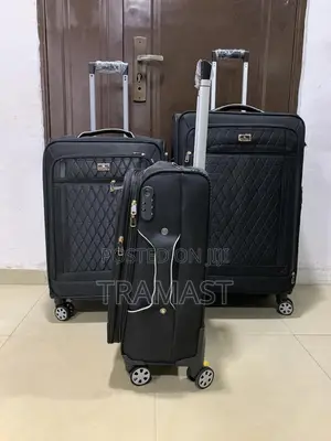 Swiss Polo 3-piece Polyester Luggage Set – Black