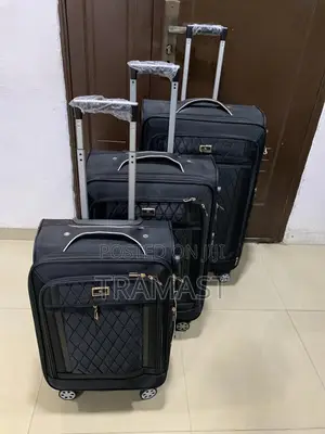 Swiss Polo 3-piece Polyester Luggage Set – Black