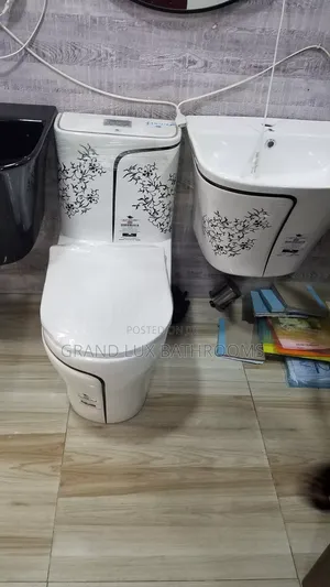 Modern Ceramic Toilet With Floral Design