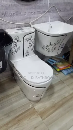 Modern Ceramic Toilet With Floral Design