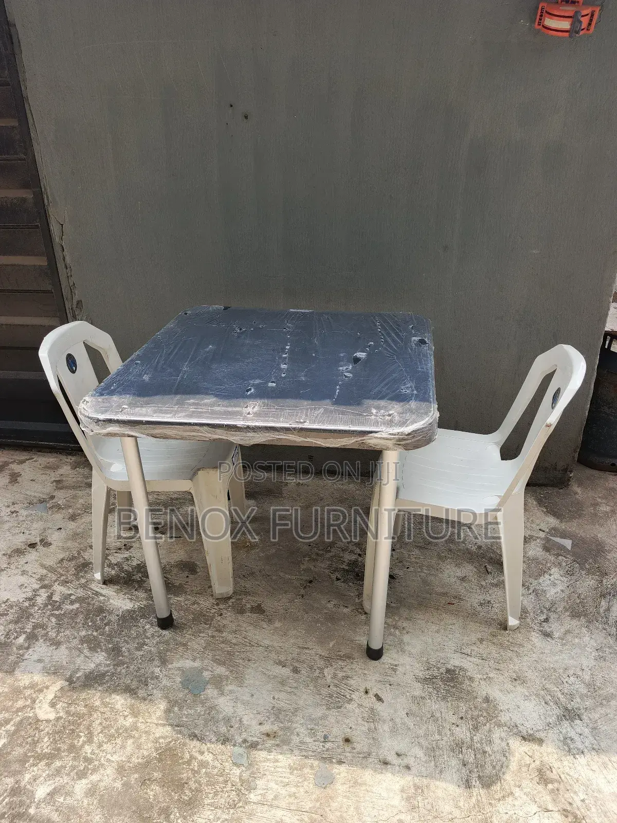 Plastic Table With Iron Legs