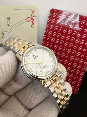 Omega Flat Gold/Silver Chain Watch for Women's