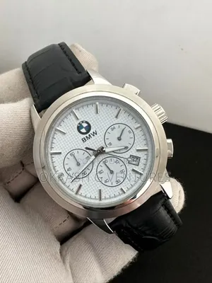 BMW Chronograph Silver Leather Strap Watch