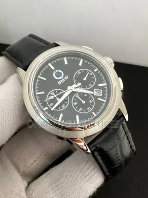 BMW Chronograph Silver Leather Strap Watch