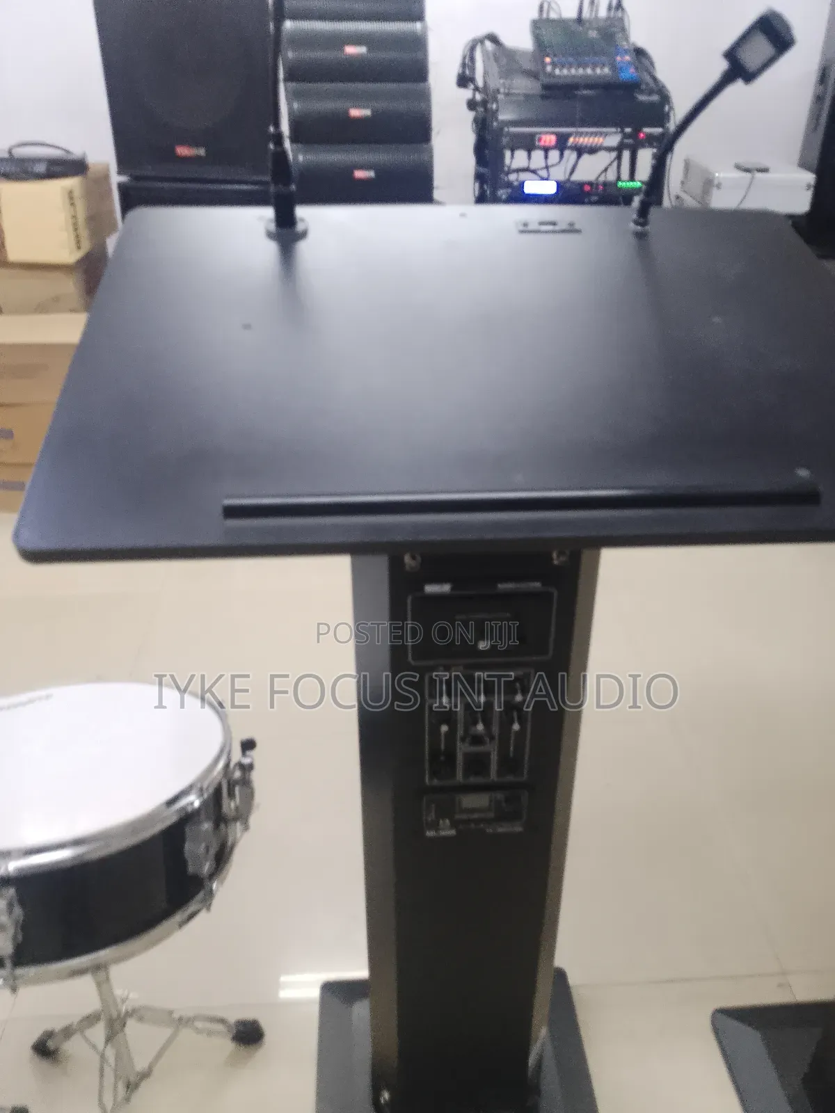 Lectern Podium With Goose Neck Microphone