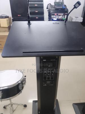 Lectern Podium With Goose Neck Microphone