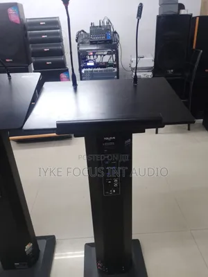 Lectern Podium With Goose Neck Microphone