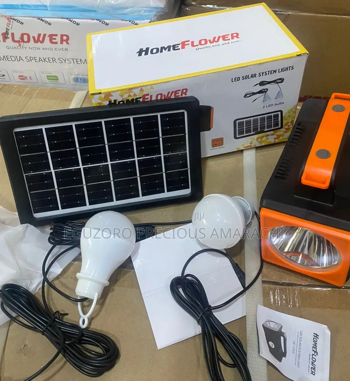 Homeflower Portable Solar Lighting Kit With 2 Bulbs