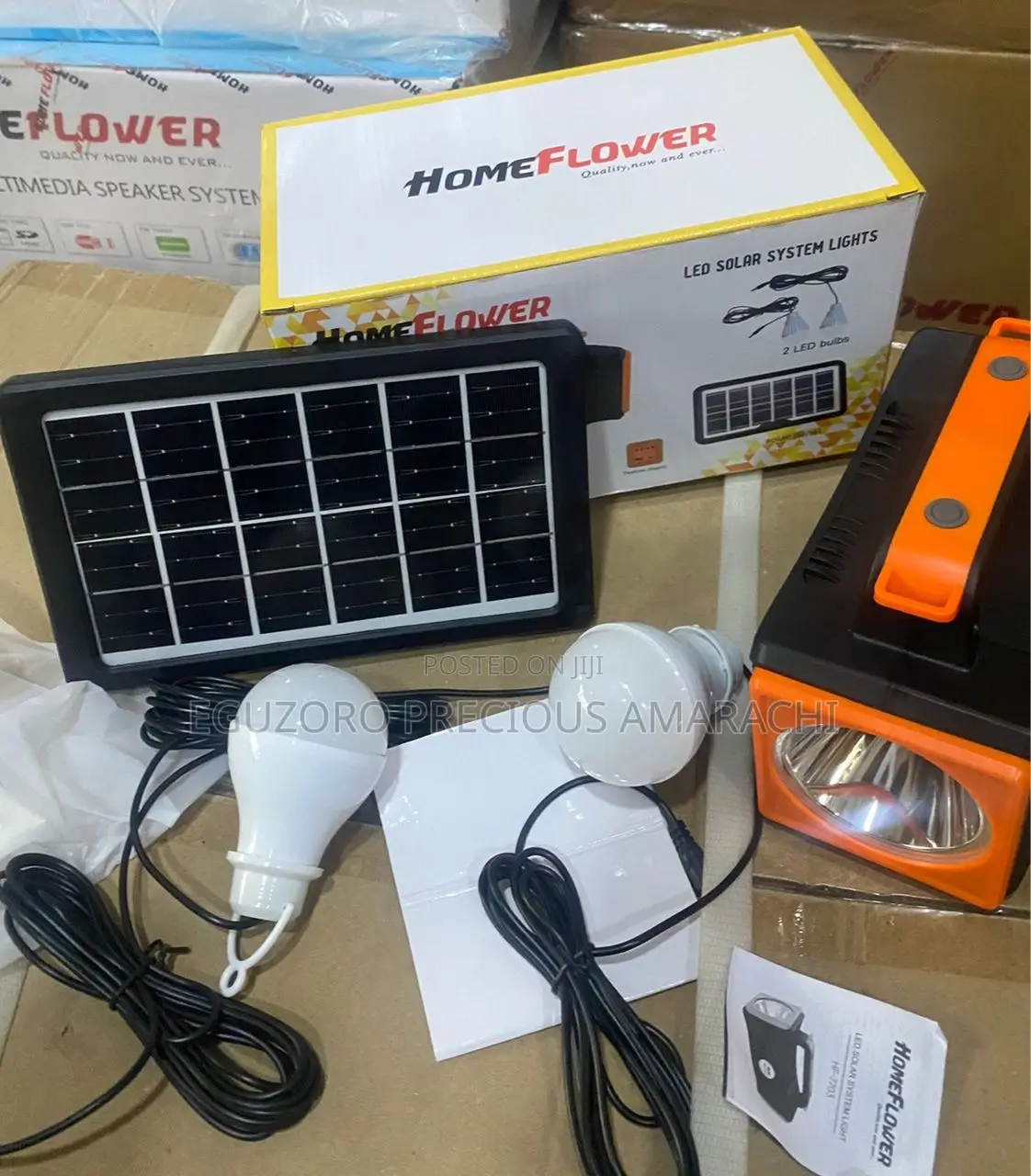 Homeflower Portable Solar Lighting Kit With 2 Bulbs