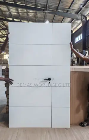 HDF Wooden Door With Silver Line 4 by 7ft