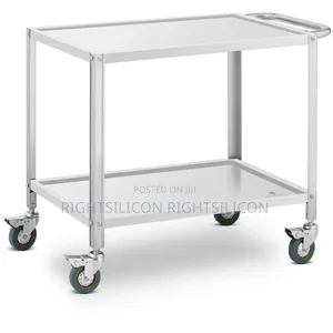 Usa Serving Trolley Kitchen Trolley Castors Stainless Steel 2 Levels
