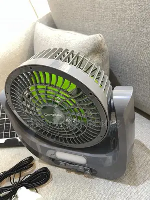 Qasa 8′′ Solar-Rechargeable Fan With 2 Led Bulbs