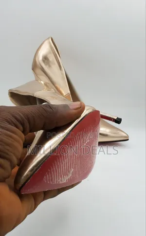 Polished Rose Gold Ladies Heel Shoes
