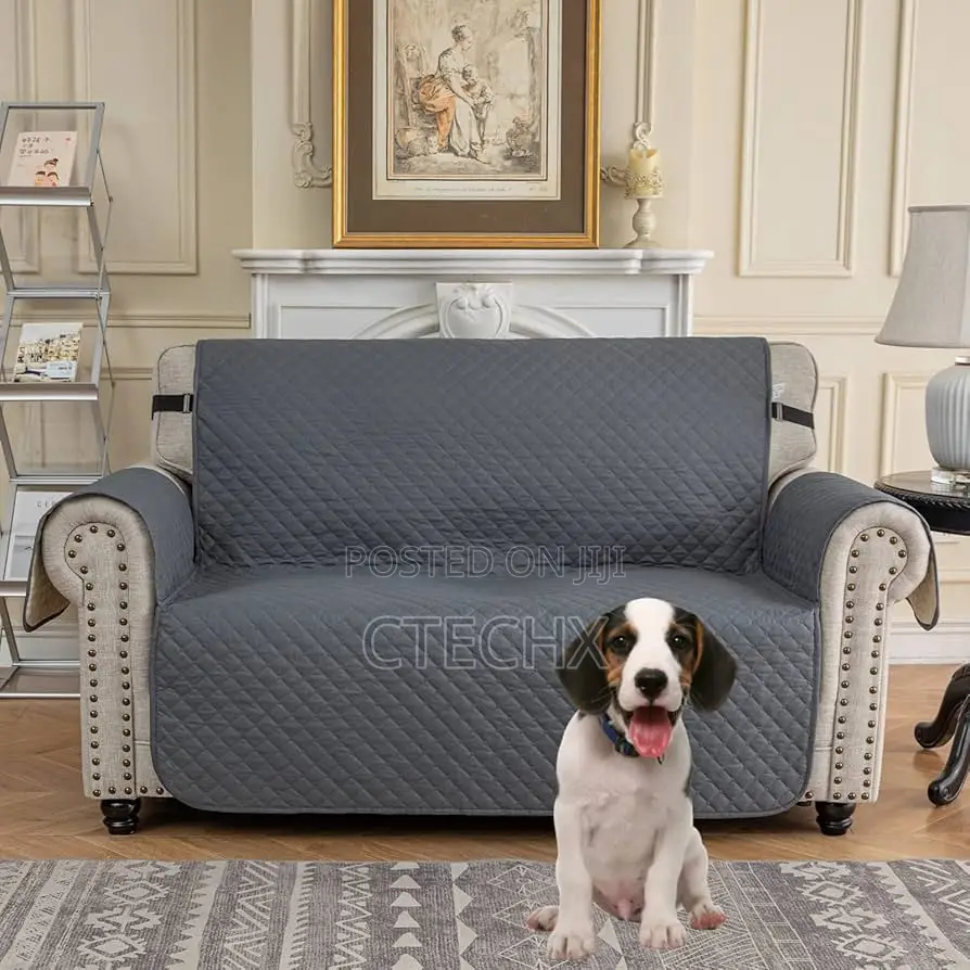 Xineag Quilted Sofa Covers 2 Seater Loveseat, Light Grey