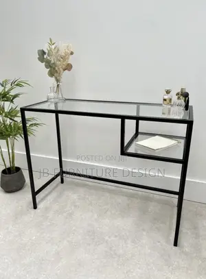 Glass and Metal Dressing Table or Desk
