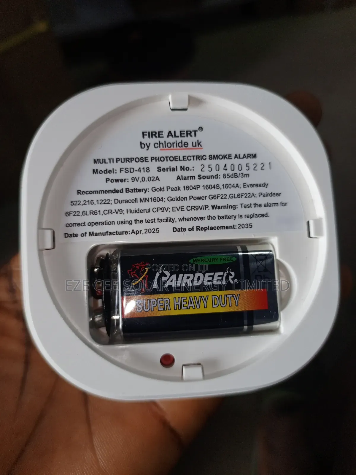Fire Alert Battery Smoke Detector