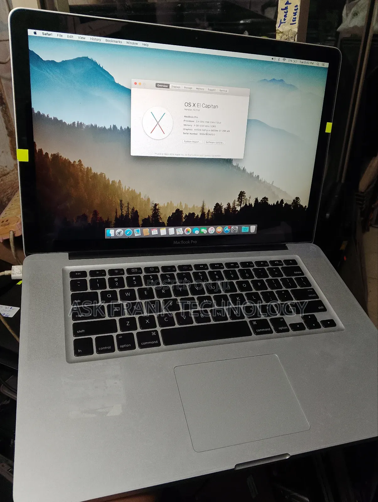 Laptop Apple MacBook 2011 6GB Intel Core 2 Quad HDD 500GB