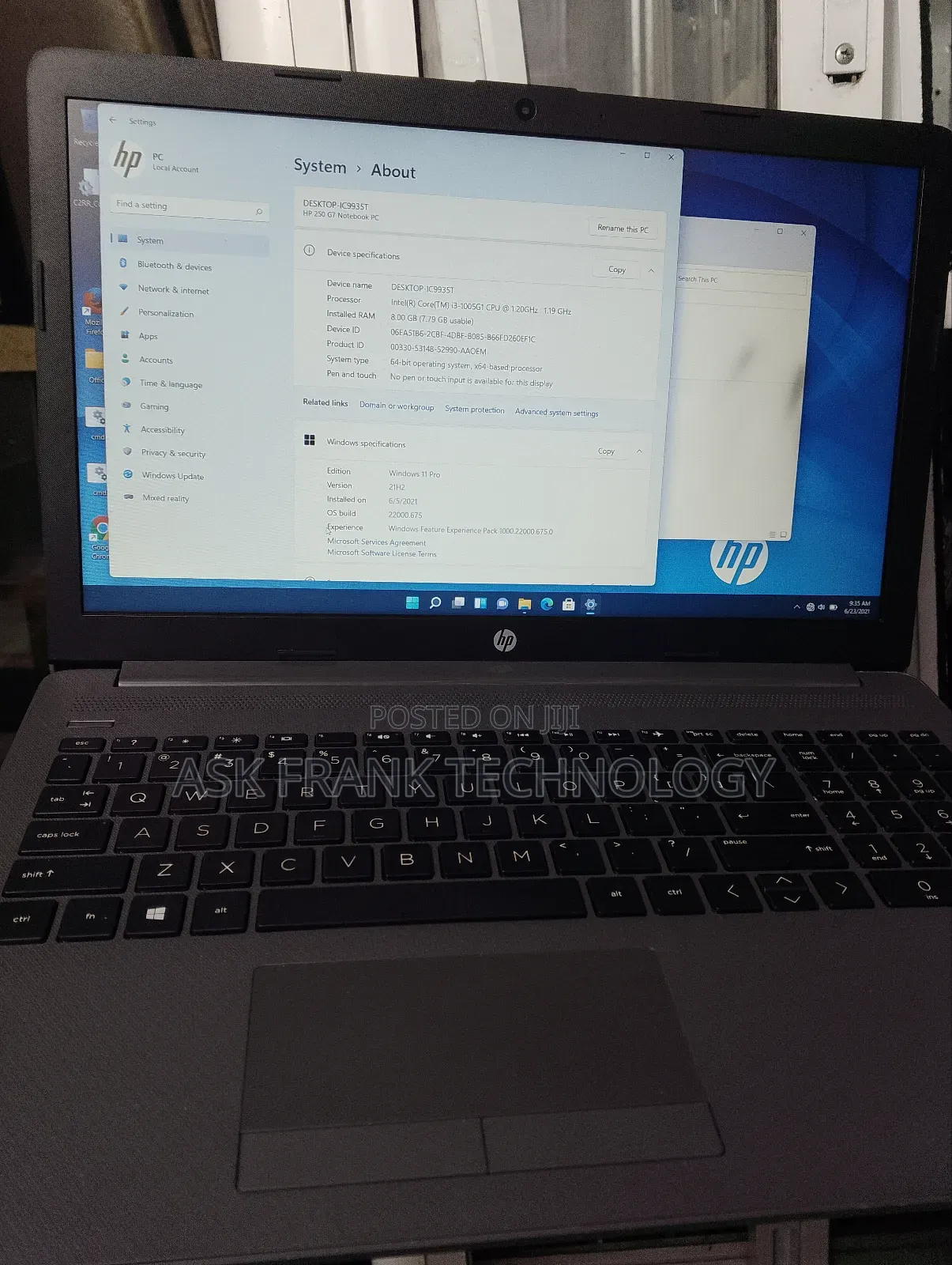 Laptop HP 250 G7 8GB Intel Core I3 SSD 256GB