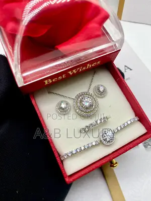 VVS Moissanite Diamond Necklace, Earring,Bracelet and Ring Set for Her