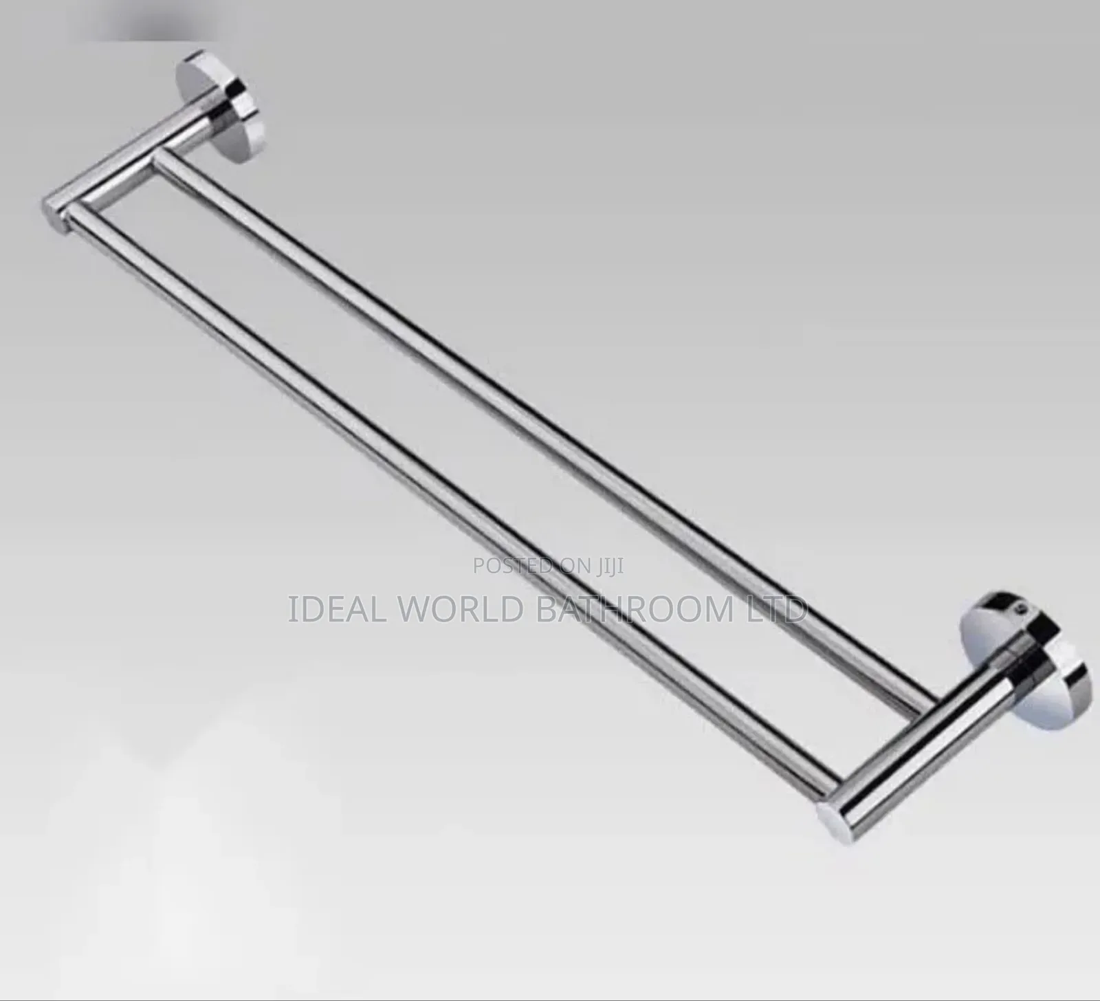 Double Towel Rail Stainless and Black