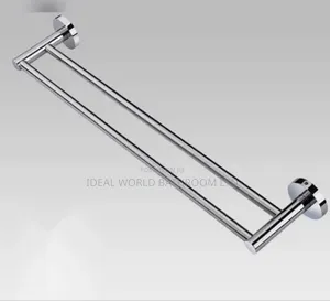 Double Towel Rail Stainless and Black