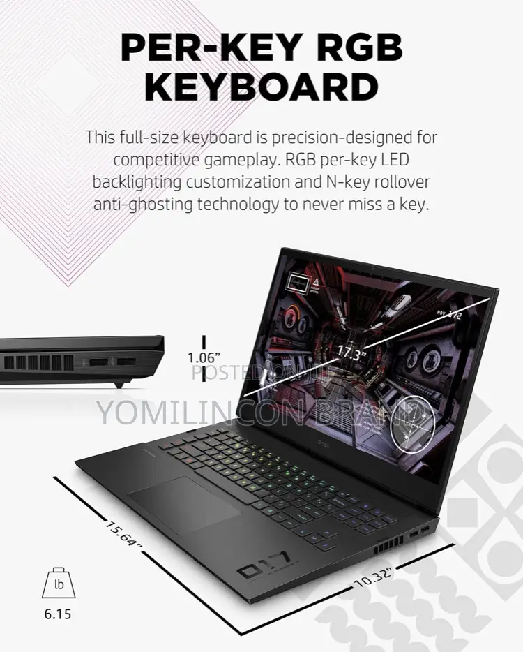 New Laptop HP Omen 17 32GB Intel Core I7 SSD 1T