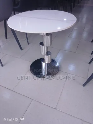 Stainless Steel Leg Side Stools Marble Top