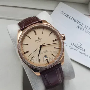 Omega-Inspired Chronometer Automatic Watch With Leather Strap