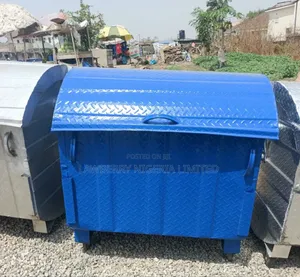 Galvanized And Checked Plates Waste Bin