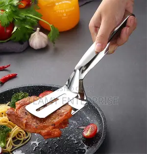 Kitchen Utility Turner - Stainless Steel Frying and Barbecue Tong Flip
