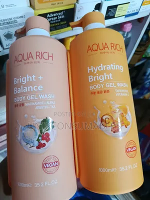 Aqua Rich Bright Balance + Hydrating Body Gel Wash & Lotion 1000ml