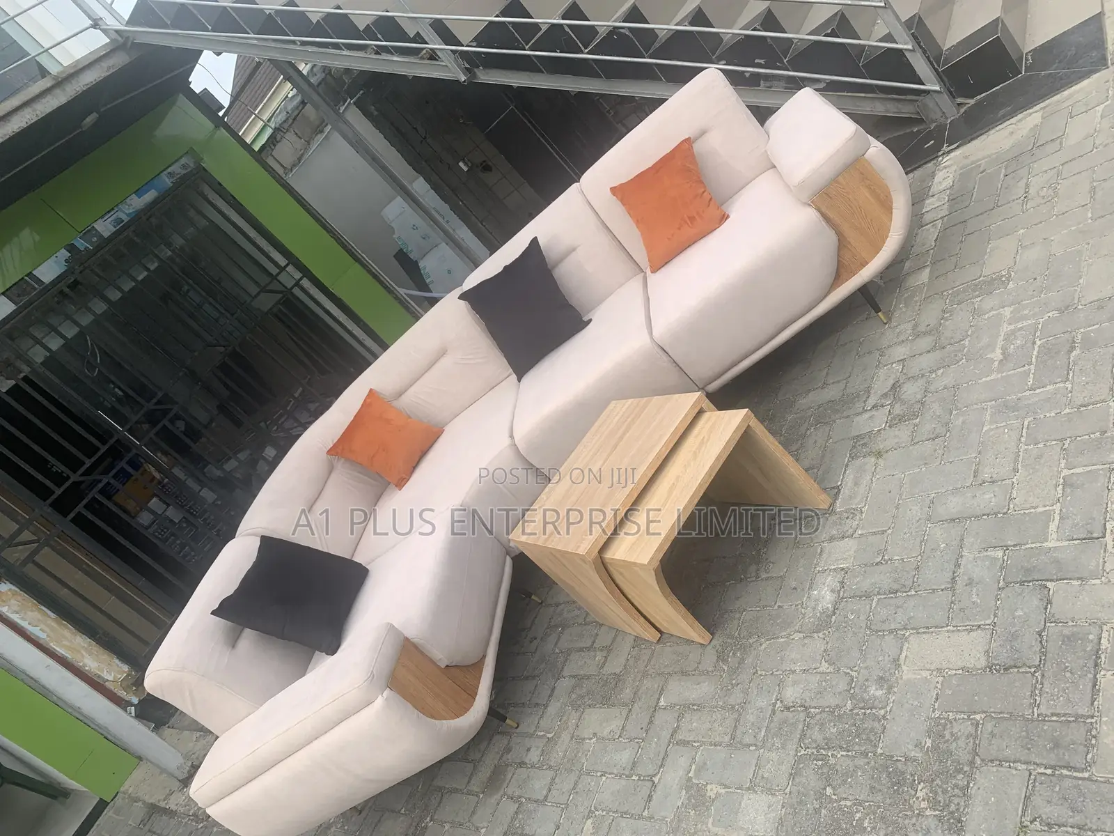 Modern Cream Color L-shape Sofa. Stylish & Spacious