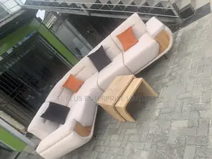 Modern Cream Color L-shape Sofa. Stylish & Spacious