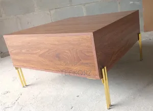 Coffee Center Table Side Table Set With Golden Base