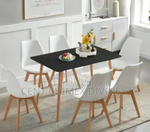 120*80 Wood Top Table With Cross Leg Chairs