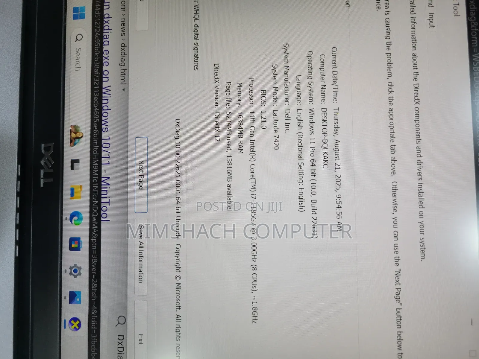 Laptop Dell Latitude 7420 16GB Intel Core I7 SSD 512GB
