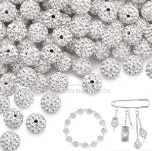 Usa (712) 100 PCS 10mm Rhinestone Beads for Jewelry