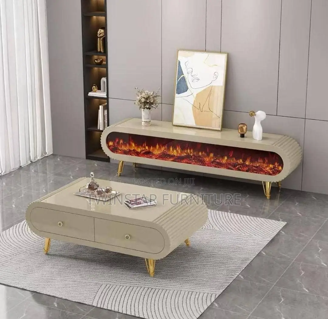 Modern Luxury Tv Stand With Fireplace Centre Table