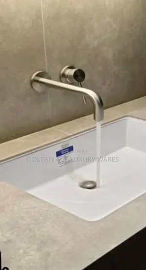 Matte Gold Conduit Basin Mixer Round
