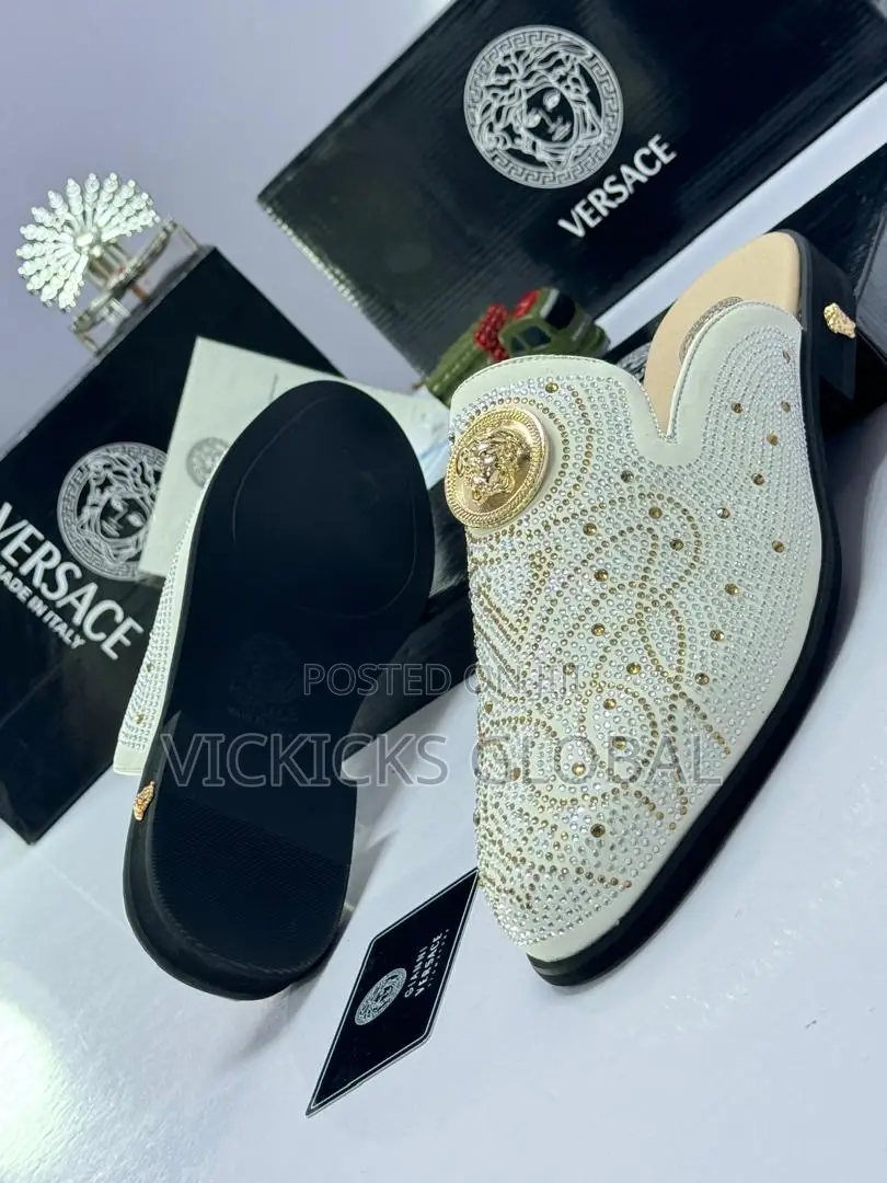 Versace White Luxury Half Shoe