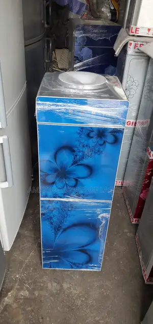 Double Door Dispenser With Fridge Blue Color