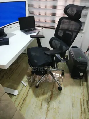 Glass Electric Adjustable Desk 1.4 With Office Executive Chair