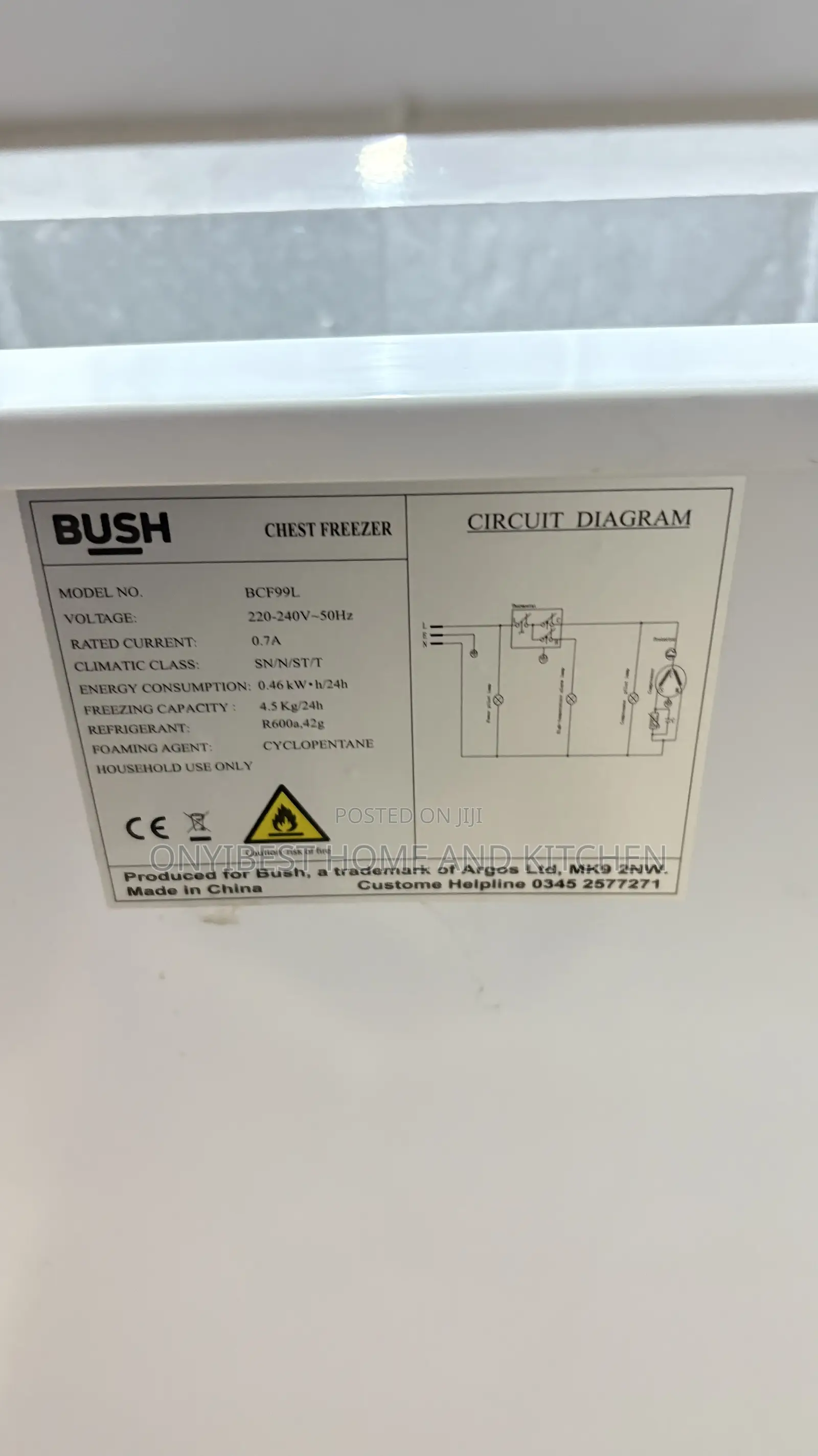 Bush 100liters Chest Freezer