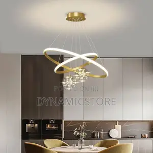 Dropping Chandelier Light Golden Surface