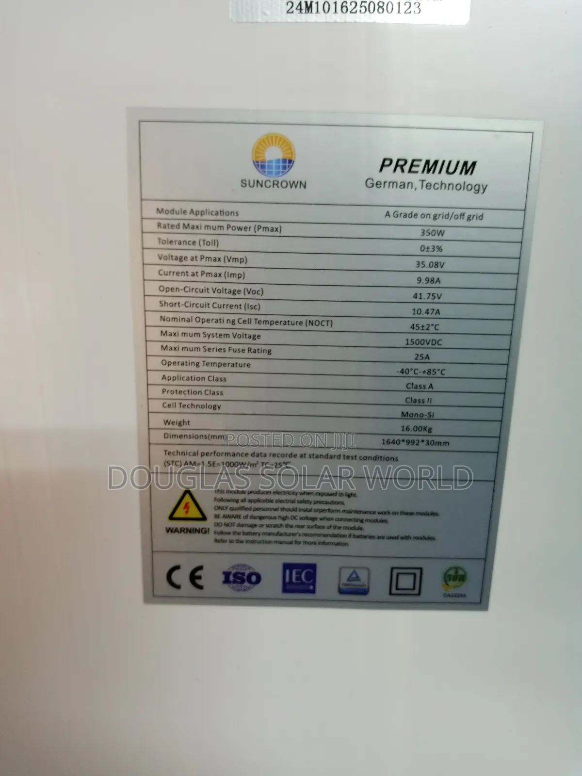 Sun Crown Solar Panel 350w