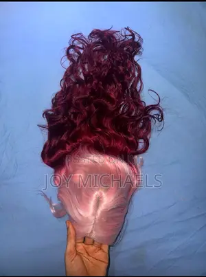 Ombre Pink/Wine Heat Resistant Fiber Wig T Part Frontal Wig