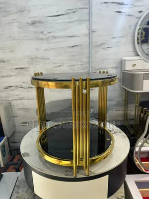 Single Side Stool Glass Top Gold Frame